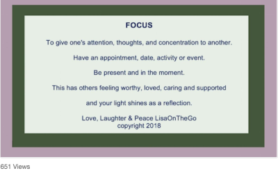 Focus? LisaoOnTheGoMagazine